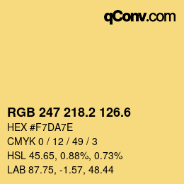 カラーコード: RGB 247 218.2 126.6 | qconv.com