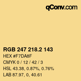 カラーコード: RGB 247 218.2 143 | qconv.com
