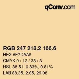 カラーコード: RGB 247 218.2 166.6 | qconv.com