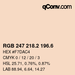 カラーコード: RGB 247 218.2 196.6 | qconv.com