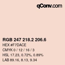 カラーコード: RGB 247 218.2 206.6 | qconv.com