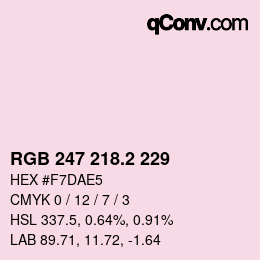 カラーコード: RGB 247 218.2 229 | qconv.com