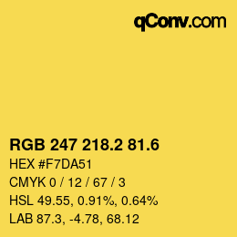 カラーコード: RGB 247 218.2 81.6 | qconv.com