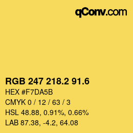 カラーコード: RGB 247 218.2 91.6 | qconv.com