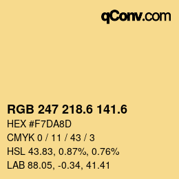 カラーコード: RGB 247 218.6 141.6 | qconv.com