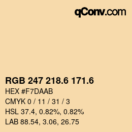 カラーコード: RGB 247 218.6 171.6 | qconv.com