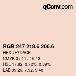 カラーコード: RGB 247 218.6 206.6 | qconv.com