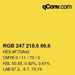 カラーコード: RGB 247 218.6 66.6 | qconv.com
