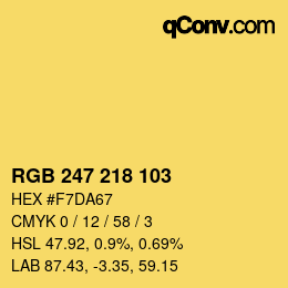 Color code: RGB 247 218 103 | qconv.com