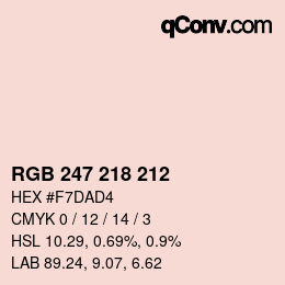 カラーコード: RGB 247 218 212 | qconv.com