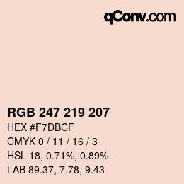 Color code: RGB 247 219 207 | qconv.com