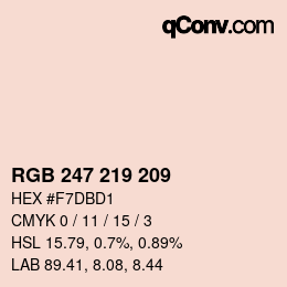 カラーコード: RGB 247 219 209 | qconv.com