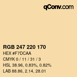 カラーコード: RGB 247 220 170 | qconv.com
