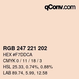 Código de color: RGB 247 221 202 | qconv.com