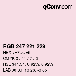 Color code: RGB 247 221 229 | qconv.com