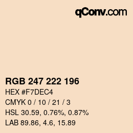 Color code: RGB 247 222 196 | qconv.com