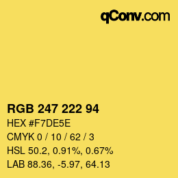 Color code: RGB 247 222 94 | qconv.com