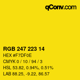 颜色代码: RGB 247 223 14 | qconv.com