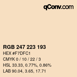 Farbcode: RGB 247 223 193 | qconv.com