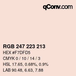 カラーコード: RGB 247 223 213 | qconv.com