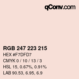 Código de color: RGB 247 223 215 | qconv.com