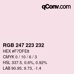 カラーコード: RGB 247 223 232 | qconv.com