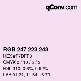 Color code: RGB 247 223 243 | qconv.com