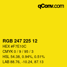 カラーコード: RGB 247 225 12 | qconv.com