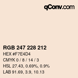 カラーコード: RGB 247 228 212 | qconv.com