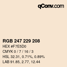 颜色代码: RGB 247 229 208 | qconv.com