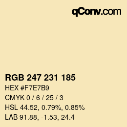 Código de color: RGB 247 231 185 | qconv.com