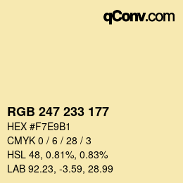 Color code: RGB 247 233 177 | qconv.com