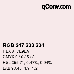 カラーコード: RGB 247 233 234 | qconv.com
