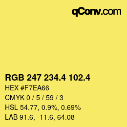 カラーコード: RGB 247 234.4 102.4 | qconv.com