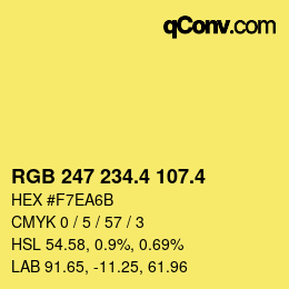 カラーコード: RGB 247 234.4 107.4 | qconv.com