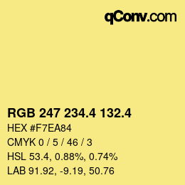 カラーコード: RGB 247 234.4 132.4 | qconv.com