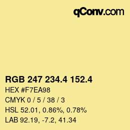 カラーコード: RGB 247 234.4 152.4 | qconv.com