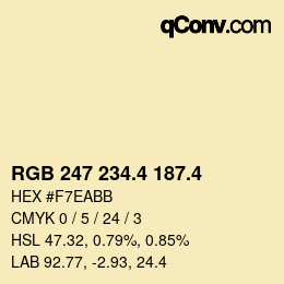カラーコード: RGB 247 234.4 187.4 | qconv.com