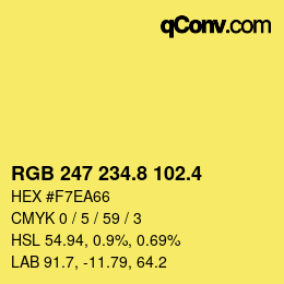 カラーコード: RGB 247 234.8 102.4 | qconv.com