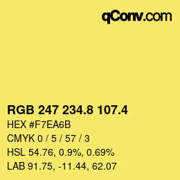 カラーコード: RGB 247 234.8 107.4 | qconv.com