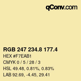 カラーコード: RGB 247 234.8 177.4 | qconv.com