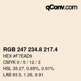 カラーコード: RGB 247 234.8 217.4 | qconv.com