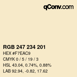 Color code: RGB 247 234 201 | qconv.com