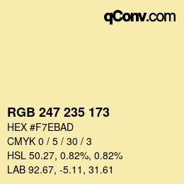 Farbcode: RGB 247 235 173 | qconv.com