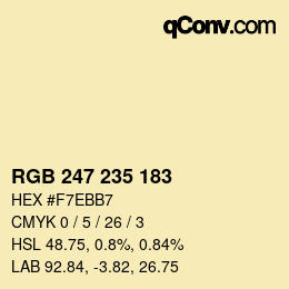 Farbcode: RGB 247 235 183 | qconv.com