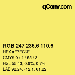 カラーコード: RGB 247 236.6 110.6 | qconv.com