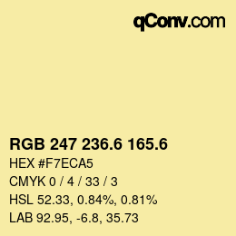 カラーコード: RGB 247 236.6 165.6 | qconv.com