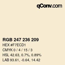 カラーコード: RGB 247 236 209 | qconv.com