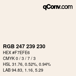 颜色代码: RGB 247 239 230 | qconv.com
