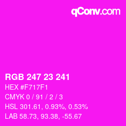 Color code: RGB 247 23 241 | qconv.com